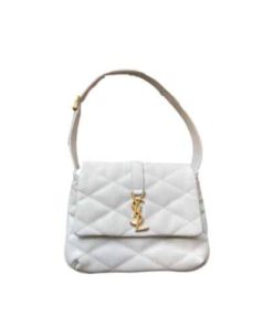 Saint Laurent Le 57 Hobo Bag In Quilted Lambskin White 24Cm