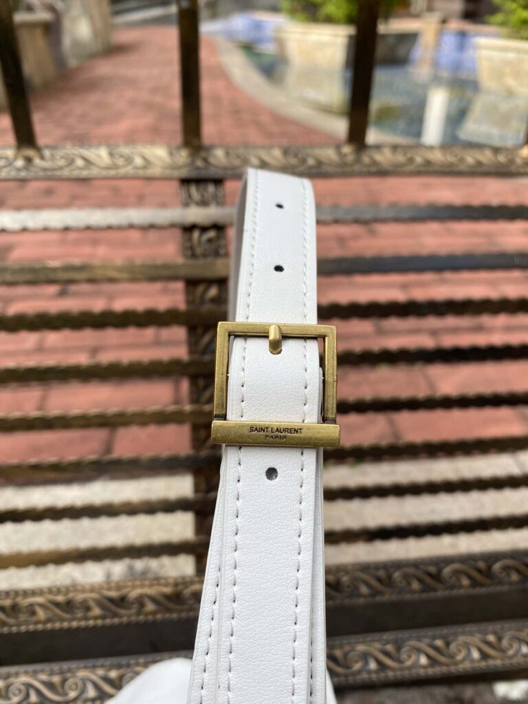 Saint Laurent Le 57 Hobo Bag In Quilted Lambskin White 24Cm - Image 6