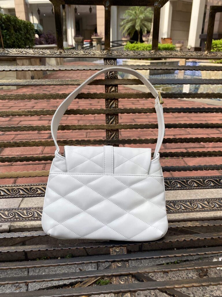 Saint Laurent Le 57 Hobo Bag In Quilted Lambskin White 24Cm - Image 3