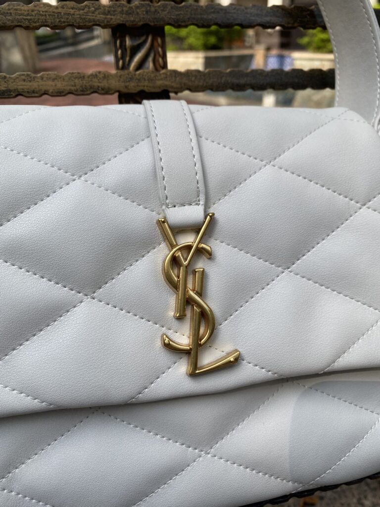 Saint Laurent Le 57 Hobo Bag In Quilted Lambskin White 24Cm - Image 4