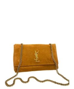 Saint Laurent Kate Medium Reversible Chain Bag In Suede And Smooth Leather Tan