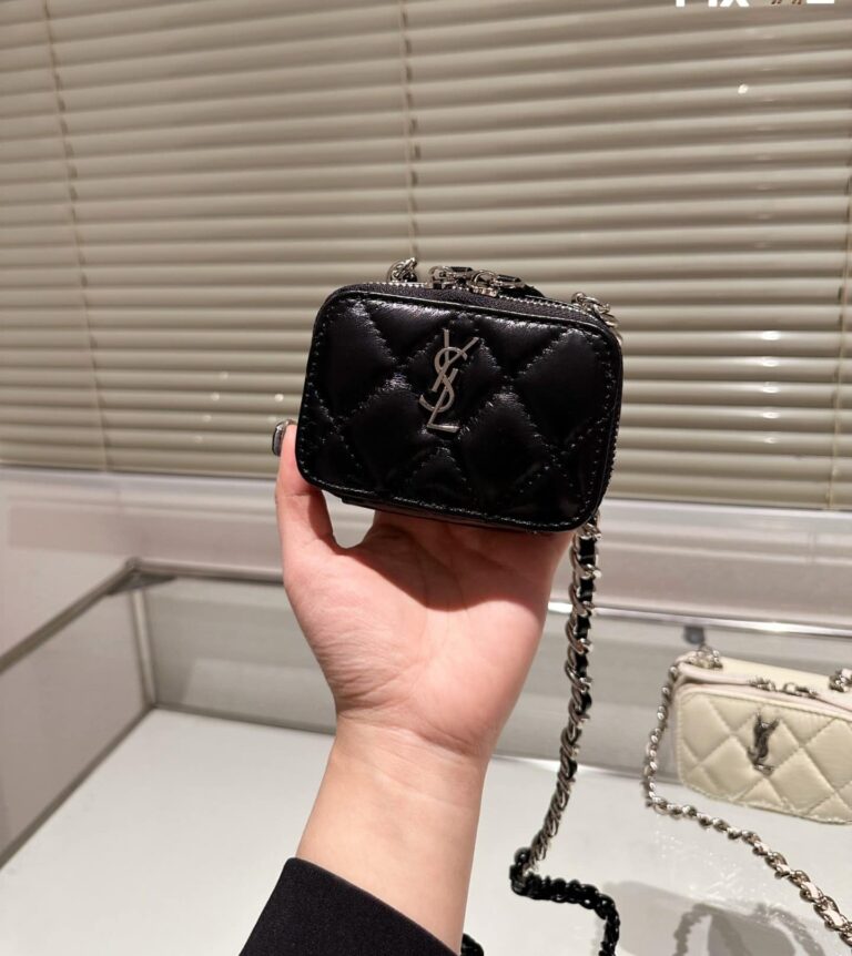 Saint Laurent Quilted Mini Bag With Zip Black 12Cm - Image 5