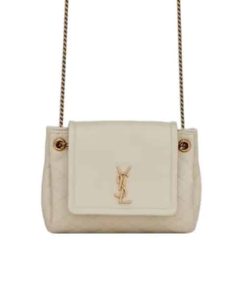 Saint Laurent Mini Nolita In Lambskin Blanc Vintage 18Cm 6727381El079207