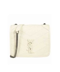 Saint Laurent Niki Vintage Leather Chain Wallet Cream 19Cm