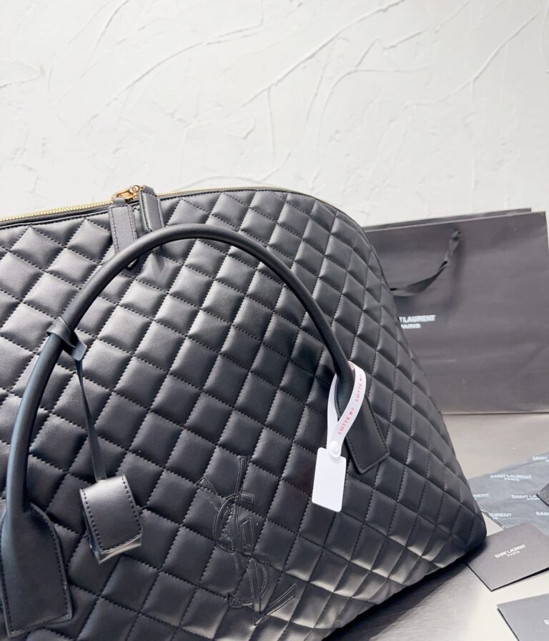 Saint Laurent Giant Travel Bag In Quilted Leather Black 55Cm 736009Aabk91000 - Image 7