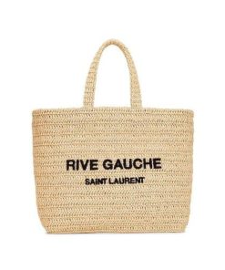 Saint Laurent Rive Gauche Supple Tote Bag In Raffia Crochet 688864Gaaa12086