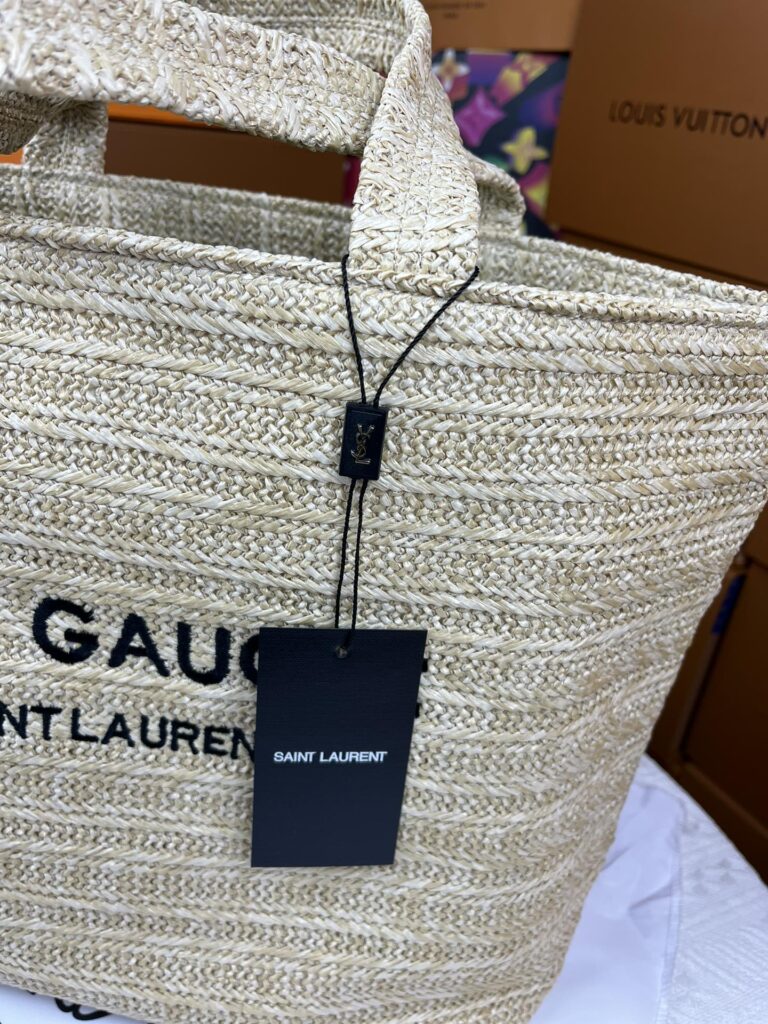 Saint Laurent Rive Gauche Supple Tote Bag In Raffia Crochet 688864Gaaa12086 - Image 5