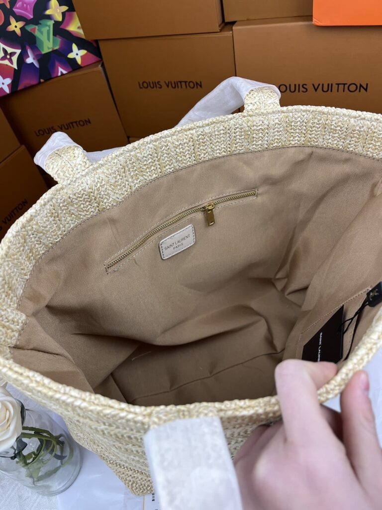 Saint Laurent Rive Gauche Supple Tote Bag In Raffia Crochet 688864Gaaa12086 - Image 4