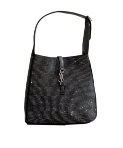 Saint Laurent Le 5 A 7 Supple Hobo Bag Black 27Cm