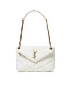 Saint Laurent Small Loulou Boucle Bag White 23Cm