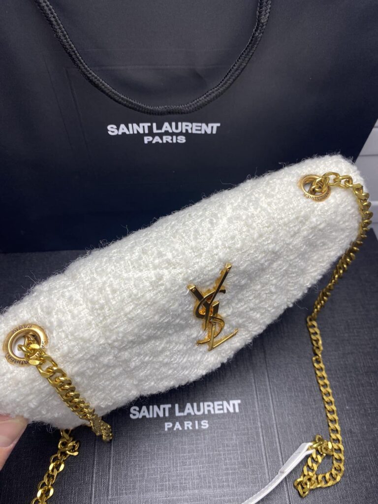 Saint Laurent Small Loulou Boucle Bag White 23Cm - Image 7