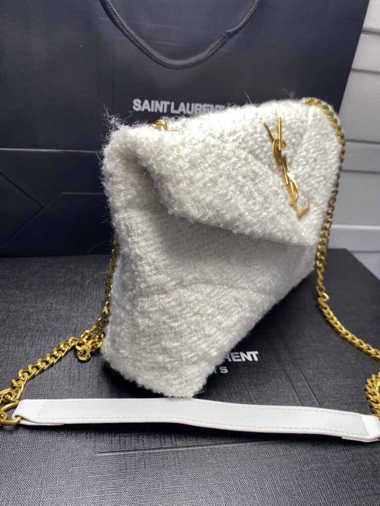 Saint Laurent Small Loulou Boucle Bag White 23Cm - Image 8