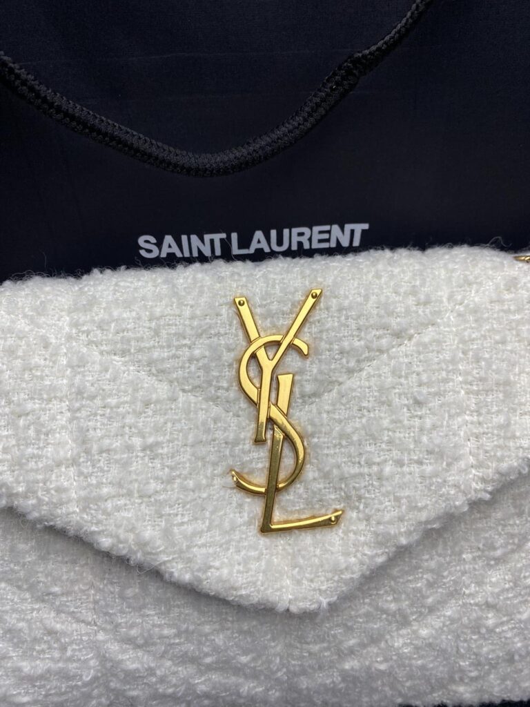 Saint Laurent Small Loulou Boucle Bag White 23Cm - Image 3