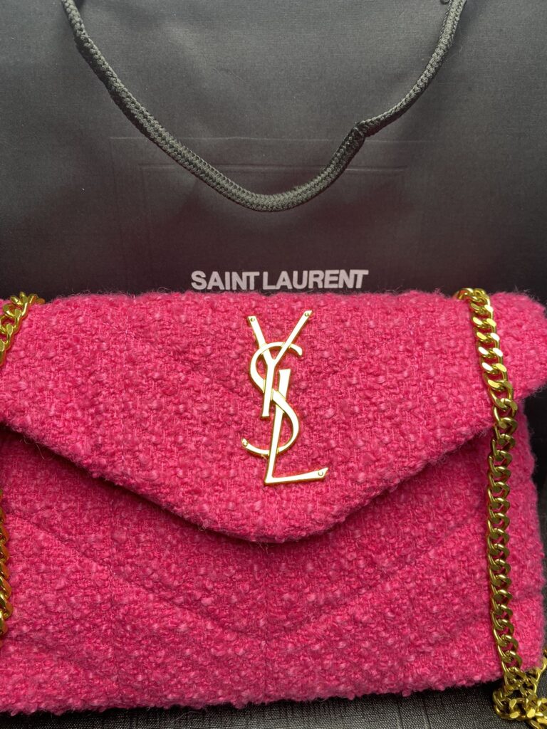 Saint Laurent Small Loulou Boucle Bag Magenta Pink 23Cm - Image 8