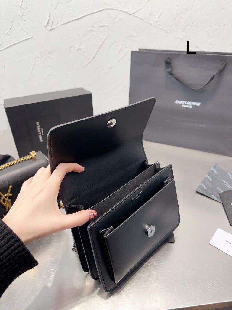 Saint Laurent Sunset Medium Chain Bag In Smooth Leather 22Cm 442906D420N1000 - Image 7