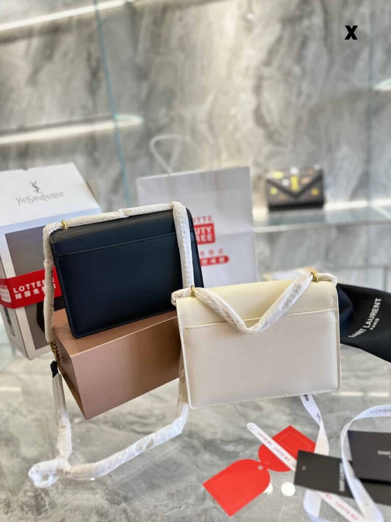 Saint Laurent Sunset Chain Bag In Smooth Leather With Sticker Black 22Cm - Image 4