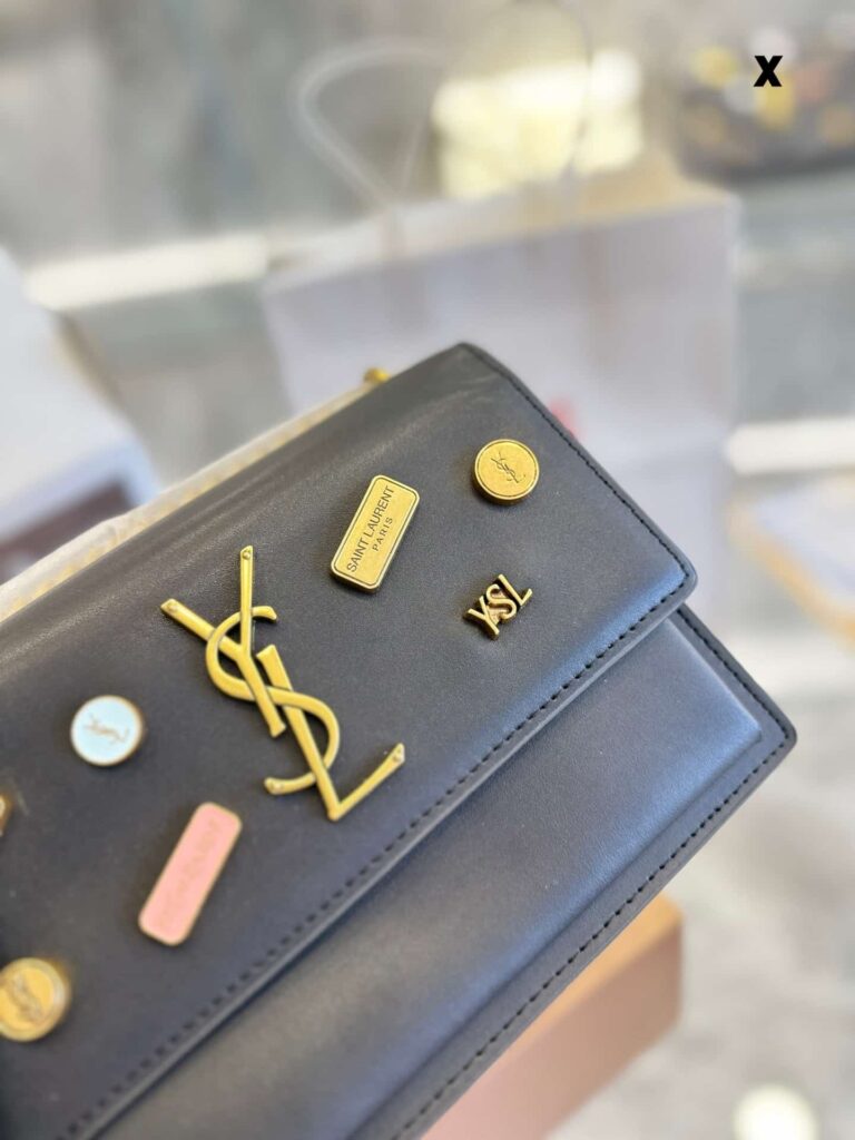 Saint Laurent Sunset Chain Bag In Smooth Leather With Sticker Black 22Cm - Image 3