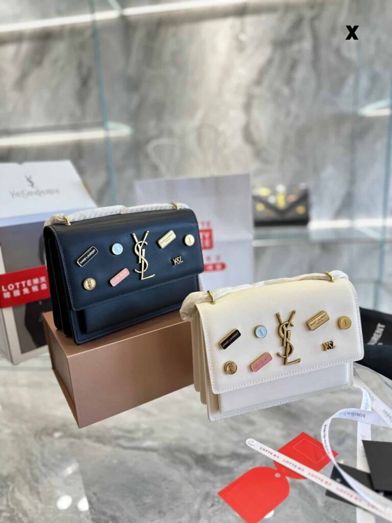 Saint Laurent Sunset Chain Bag In Smooth Leather With Sticker White 22Cm - Image 2