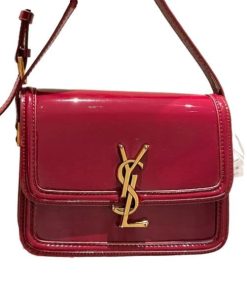 Saint Laurent Solferino Small Satchel In Lacquered Patent Leather Red 19Cm