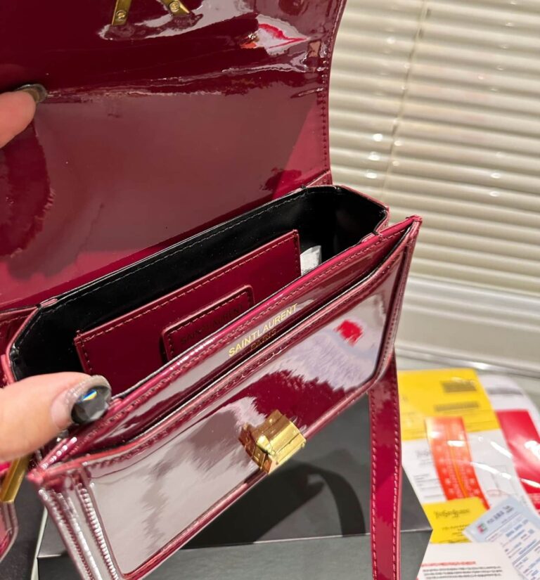 Saint Laurent Solferino Small Satchel In Lacquered Patent Leather Red 19Cm - Image 7