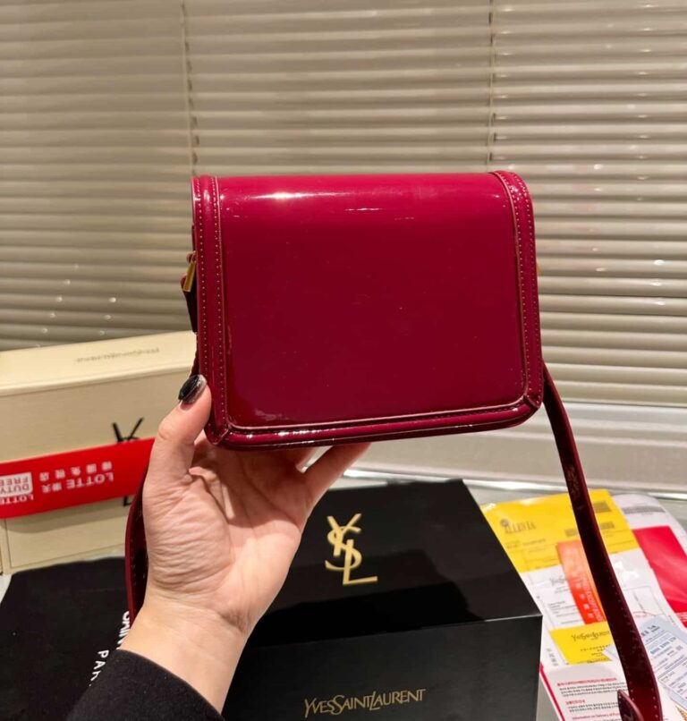 Saint Laurent Solferino Small Satchel In Lacquered Patent Leather Red 19Cm - Image 5