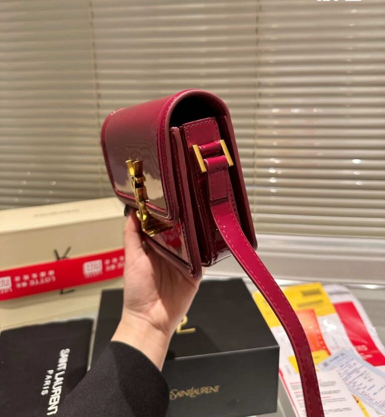 Saint Laurent Solferino Small Satchel In Lacquered Patent Leather Red 19Cm - Image 4