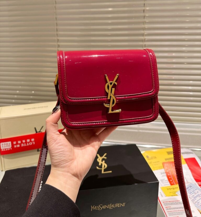 Saint Laurent Solferino Small Satchel In Lacquered Patent Leather Red 19Cm - Image 6