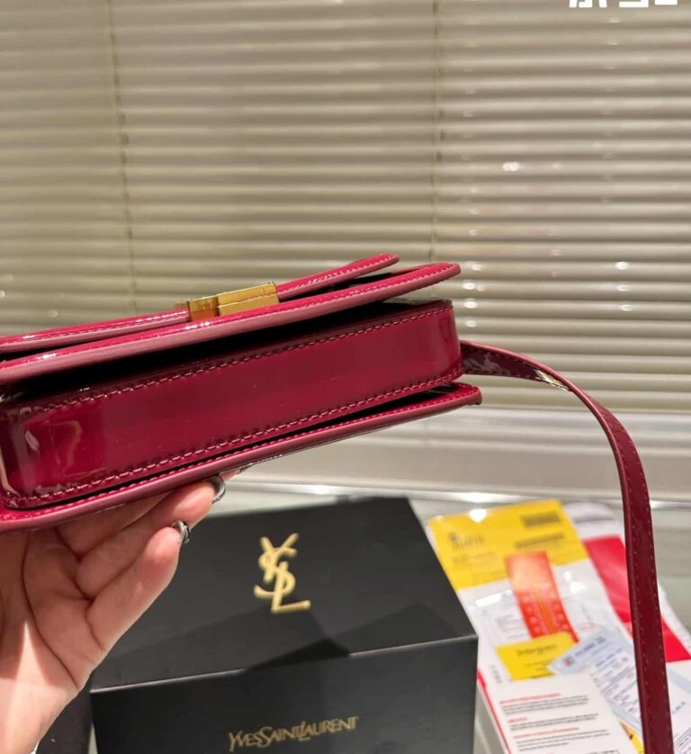 Saint Laurent Solferino Small Satchel In Lacquered Patent Leather Red 19Cm - Image 3