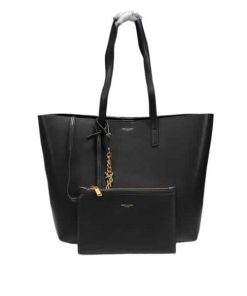 Saint Laurent Shopping Tote Black Leather 33Cm