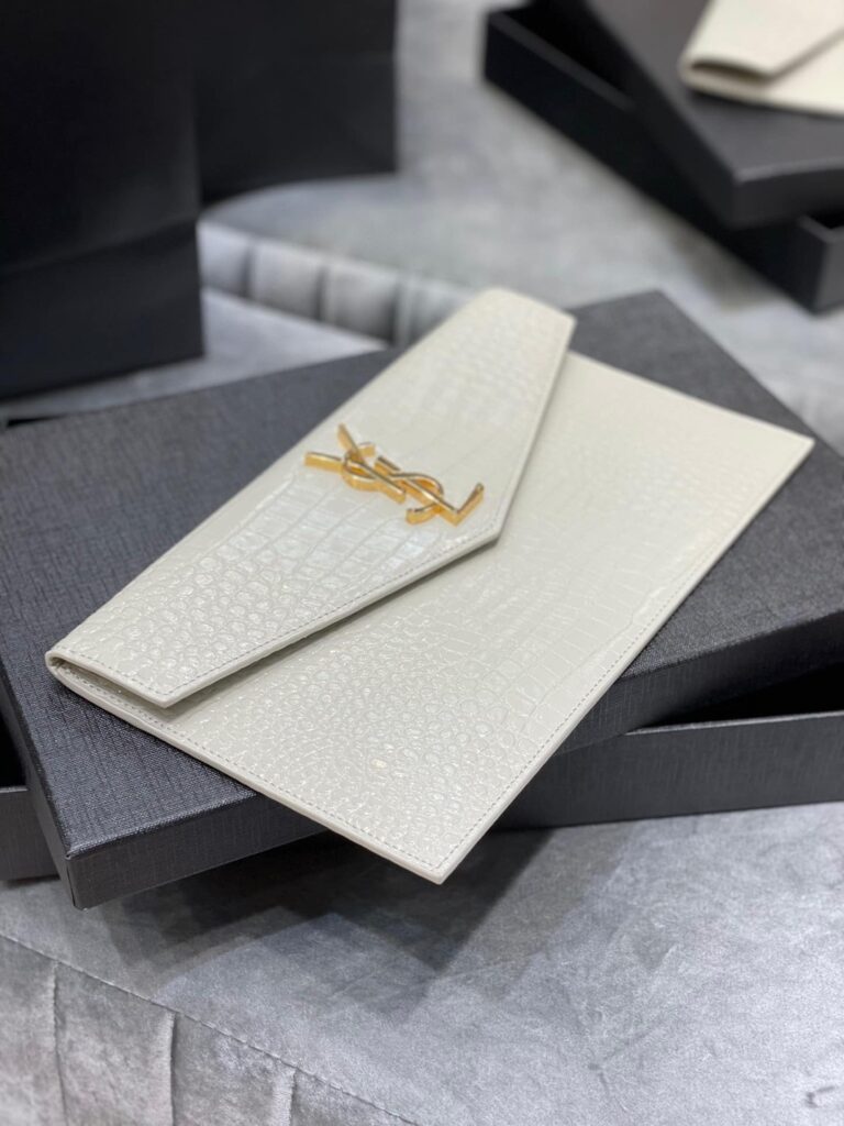 Saint Laurent Uptown Pouch In Crocodile Embossed Shiny Leather 565739Dnd0J9207 - Image 2