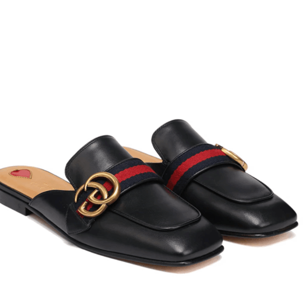 Gucci Women'S Princetown Leather Slipper Black 629084 Cqxm0 1060