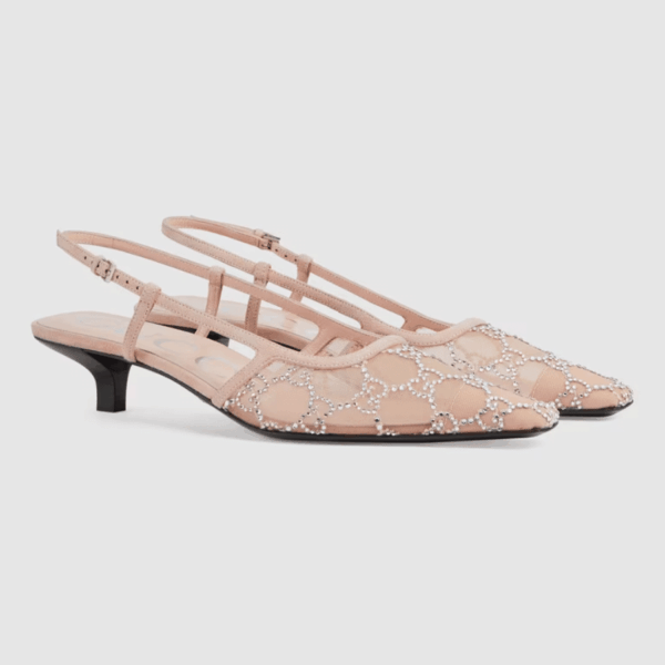 Gucci Women'S Slingback Pump Beige 674668 F13A0 9960