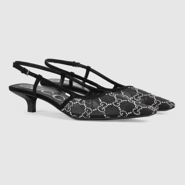 Gucci Women's Slingback Pump Black 675829 F13A0 1000