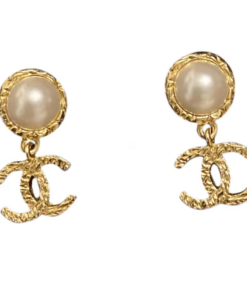 Chanel Cc Pearl Earrings
