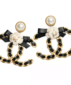 Chanel Cc Black Earrings