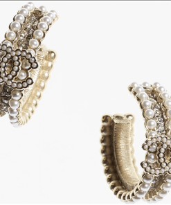Chanel Metal Strass Earrings
