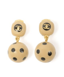 Chanel Ball Beige Earrings