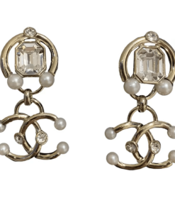 Chanel White Crystals Earrings