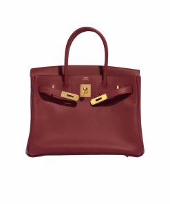 Hermes Birkin B25 Togo Grenat Ghw Rouge Grenat 25Cm