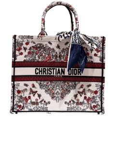 Dior Dioramour Book Tote Embroidery Heart Motif White 42Cm M1296Zeei M941