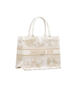 Dior Book Large Tote Bagdior Winter Garden Embroidery In Gold Metallic Threads M1296Zrzfm981