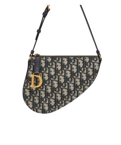Dior Saddle Rodeo Pouch Blue Oblique Jacquard 20Cm