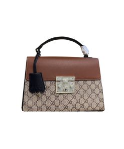 Gucci Paddle Lock Gg Supreme Top Handle Brown 28Cm 453188 1Xguk5Bg314