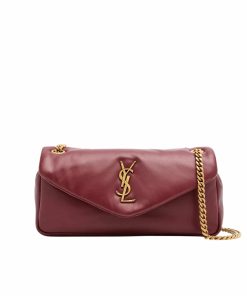 Saint Laurent Calypso Small In Plunged Lambskin Rouge Merlot 27Cm 734153Aacqo6268