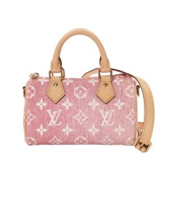 Louis Vuitton Nano Speedy Monogram Jacquard Denim Pink 20Cm M81213
