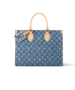 Louis Vuitton New Lv Remix Onthego Mm Denim Blue 35Cm M46871