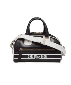 Dior Vibe Zip Bowling Bag Smooth Black 25Cm