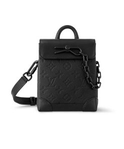 Louis Vuitton Nano Steamer Bag Taurillon Cowhide Monogram Black 14Cm M82772