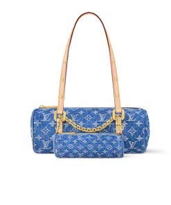 Louis Vuitton Papillon Monogram Denim Blue 29Cm M46830
