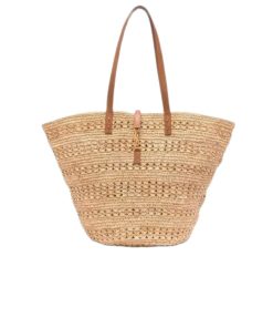 Saint Laurent Panier Raffia Natural Brown 39Cm 688221 Gaaac 2080